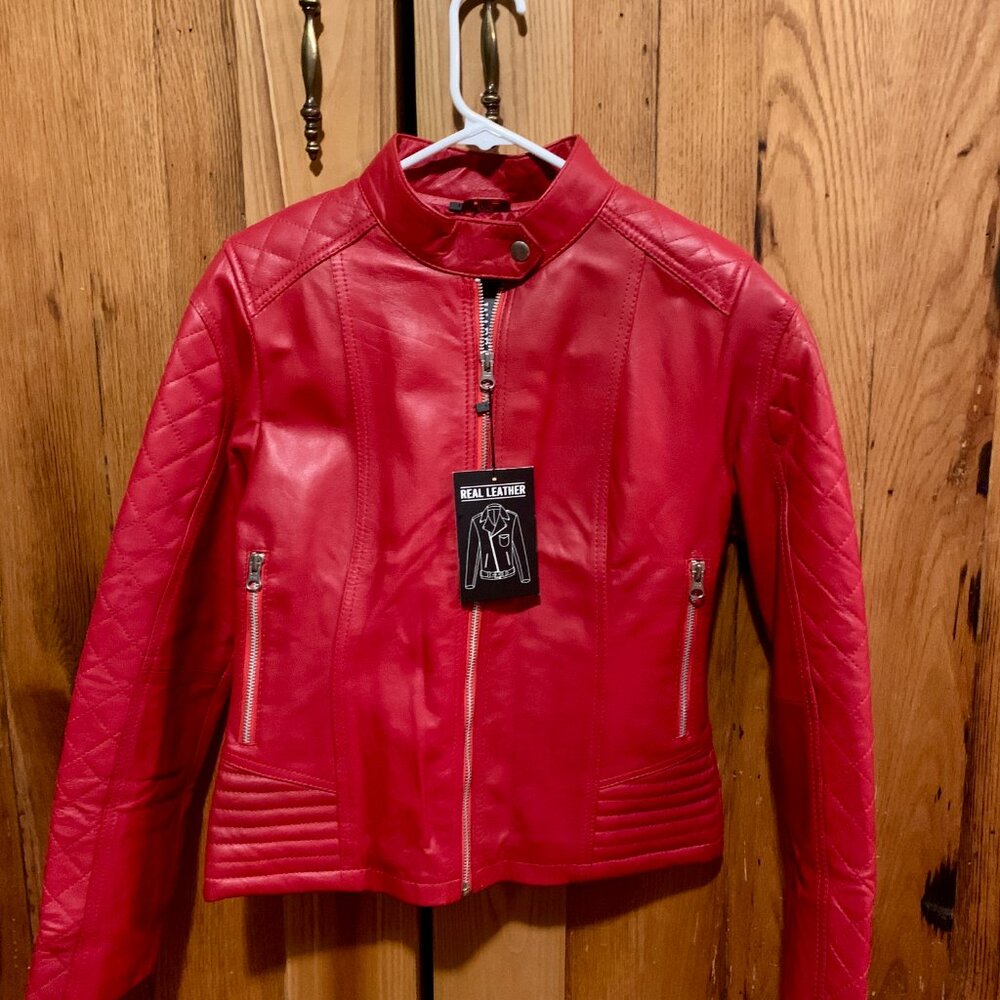Red Leather Jacket - Picture 2 of 6